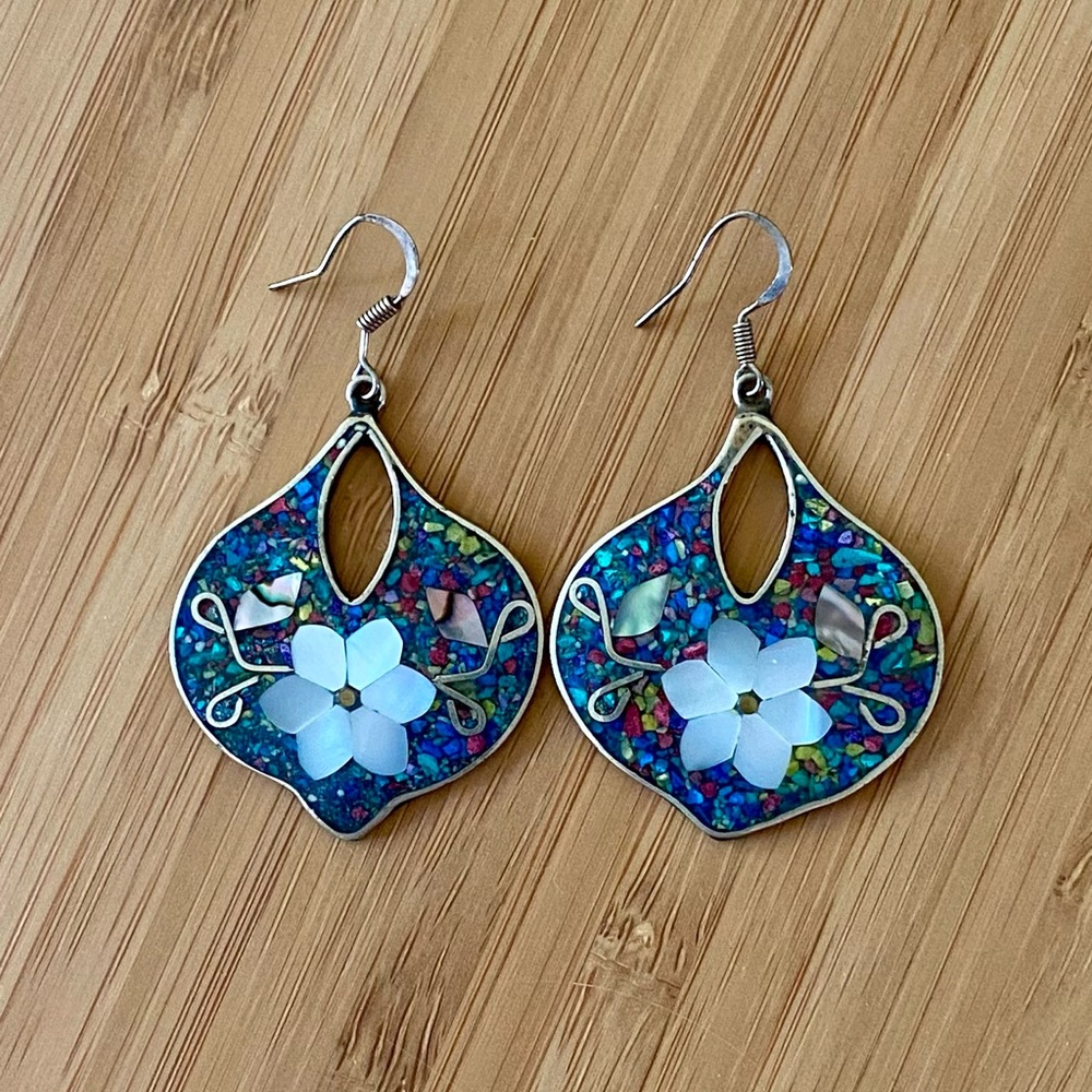 Vibrant Mosaic Floral Earrings